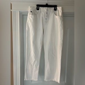 Kancan white straight leg cropped jeans size 11/29